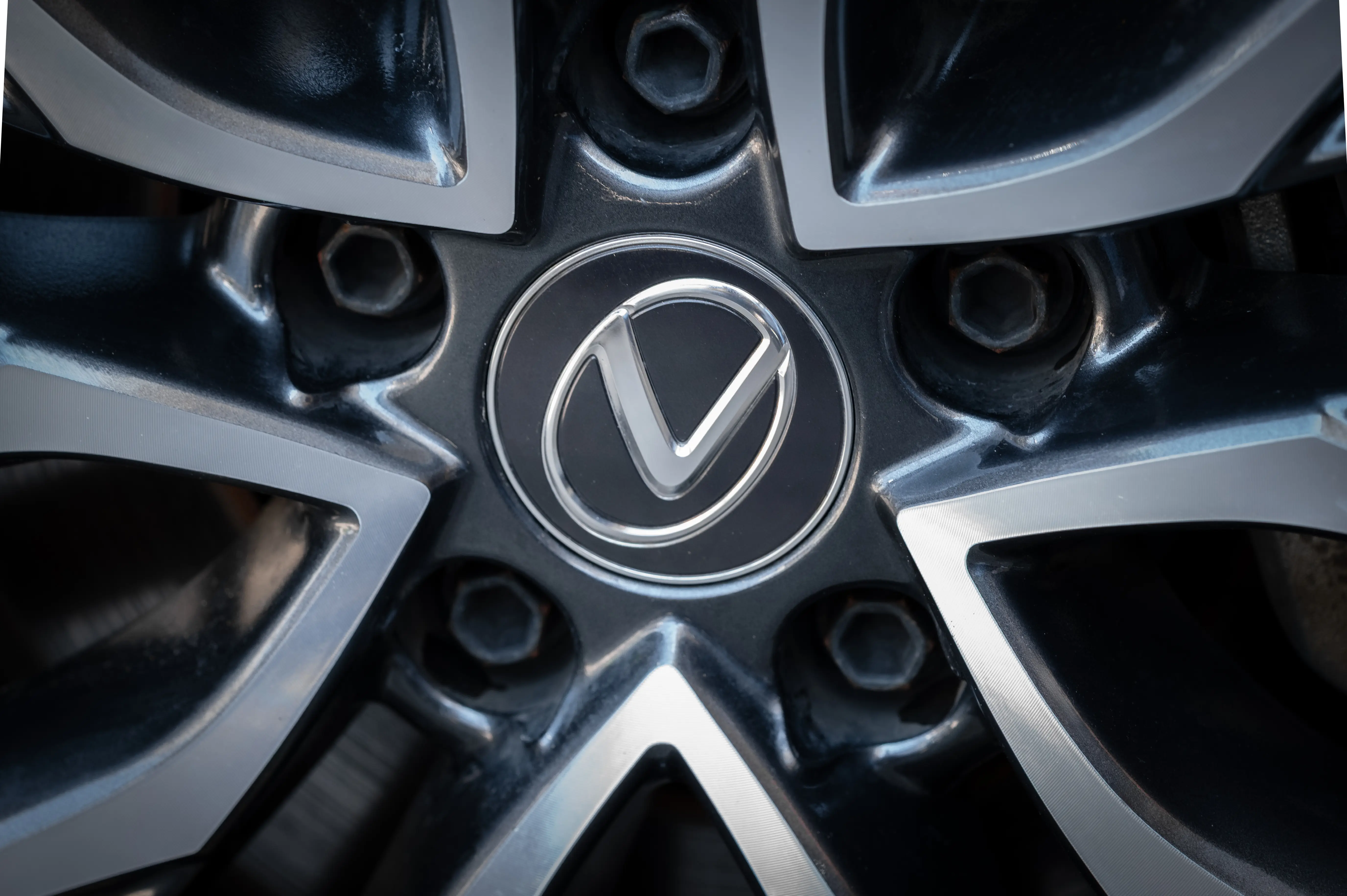 Lexus wheel and body detail during workshop service